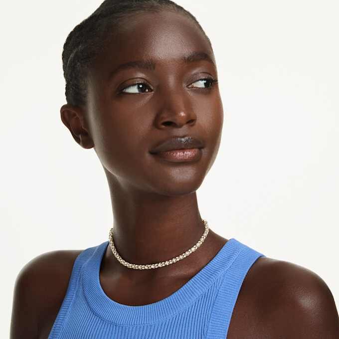 Dextera Necklace Round Cut, White, Gold-Tone Finish Dextera Necklace Round Cut, White, Gold-Tone Finish