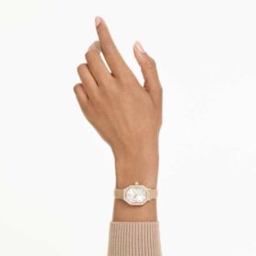 Dextera Octagon Watch Swiss Made, Leather Strap, Brown, Rose Gold-Tone Finish