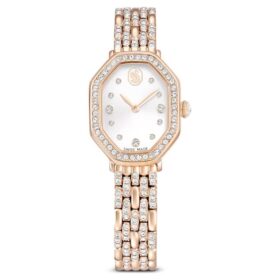 Dextera Octagon Watch Swiss Made, Metal Bracelet, Gold Tone, Rose Gold-Tone Finish