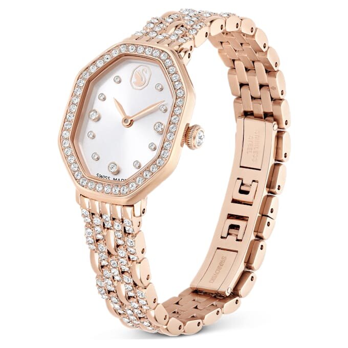 Dextera Octagon Watch Swiss Made, Metal Bracelet, Gold Tone, Rose Gold-Tone Finish Dextera Octagon Watch Swiss Made, Metal Bracelet, Gold Tone, Rose Gold-Tone Finish