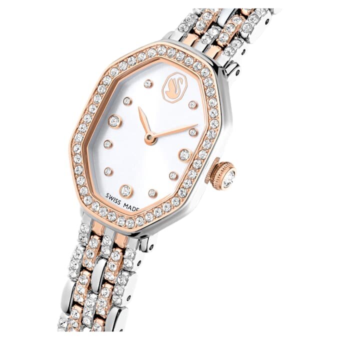 Dextera Octagon Watch Swiss Made, Metal Bracelet, Silver Tone, Rose Gold-Tone Finish Dextera Octagon Watch Swiss Made, Metal Bracelet, Silver Tone, Rose Gold-Tone Finish