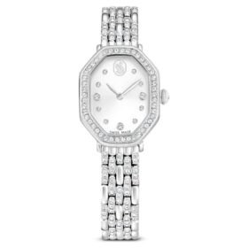 Dextera Octagon Watch Swiss Made, Metal Bracelet, Silver Tone, Stainless Steel