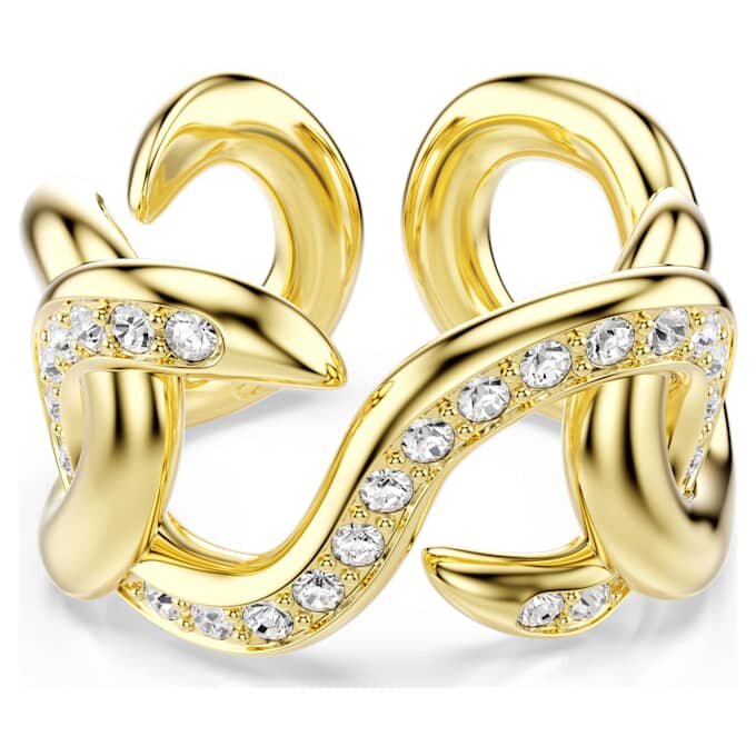 Dextera Open Ring Round Cut, White, Gold-Tone Plated Dextera Open Ring Round Cut, White, Gold-Tone Plated