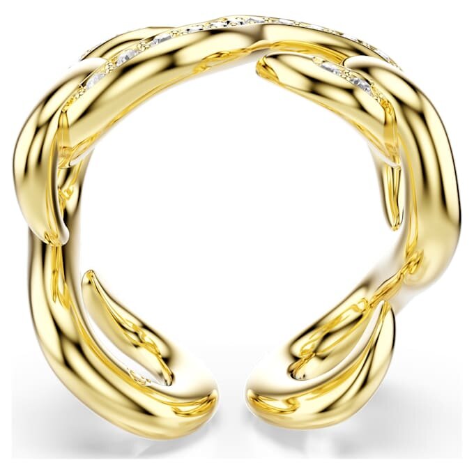 Dextera Open Ring Round Cut, White, Gold-Tone Plated Dextera Open Ring Round Cut, White, Gold-Tone Plated