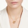 Dextera Pendant Interlocking Loop, White, Gold-Tone Plated