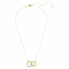Dextera Pendant Interlocking Loop, White, Gold-Tone Plated