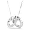 Dextera Pendant Interlocking Loop, White, Rhodium Plated