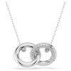 Dextera Pendant Interlocking Loop, White, Rhodium Plated