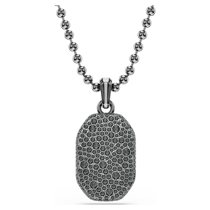 Dextera Pendant Octagon Shape, Round Cut, Black, Ruthenium Plated Dextera Pendant Octagon Shape, Round Cut, Black, Ruthenium Plated