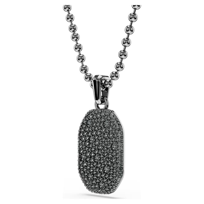 Dextera Pendant Octagon Shape, Round Cut, Black, Ruthenium Plated Dextera Pendant Octagon Shape, Round Cut, Black, Ruthenium Plated