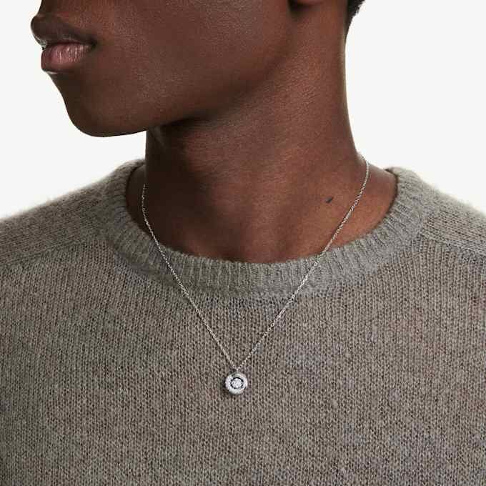 Dextera Pendant Round Cut, White, Rhodium Plated Dextera Pendant Round Cut, White, Rhodium Plated