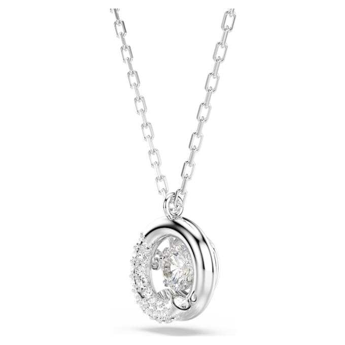 Dextera Pendant Round Cut, White, Rhodium Plated Dextera Pendant Round Cut, White, Rhodium Plated