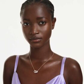 Dextera Pendant Round Cut, White, Rose Gold-Tone Plated