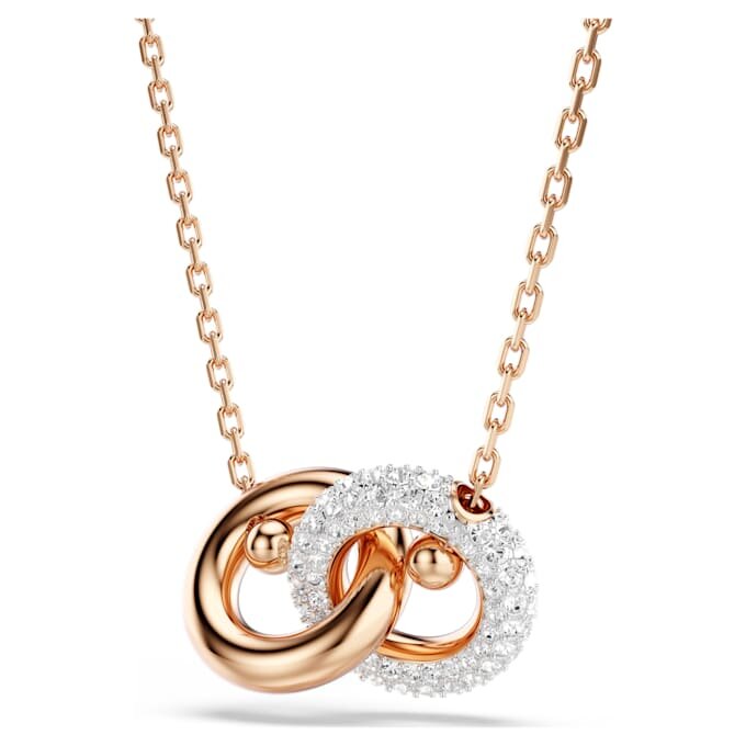 Dextera Pendant Round Cut, White, Rose Gold-Tone Plated Dextera Pendant Round Cut, White, Rose Gold-Tone Plated