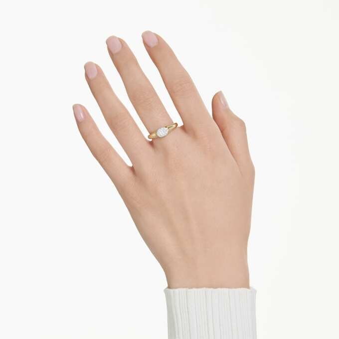 Dextera Ring Mixed Cuts, White, Gold-Tone Plated Dextera Ring Mixed Cuts, White, Gold-Tone Plated