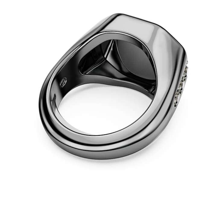 Dextera Ring Octagon Shape, Round Cut, Black, Ruthenium Plated Dextera Ring Octagon Shape, Round Cut, Black, Ruthenium Plated