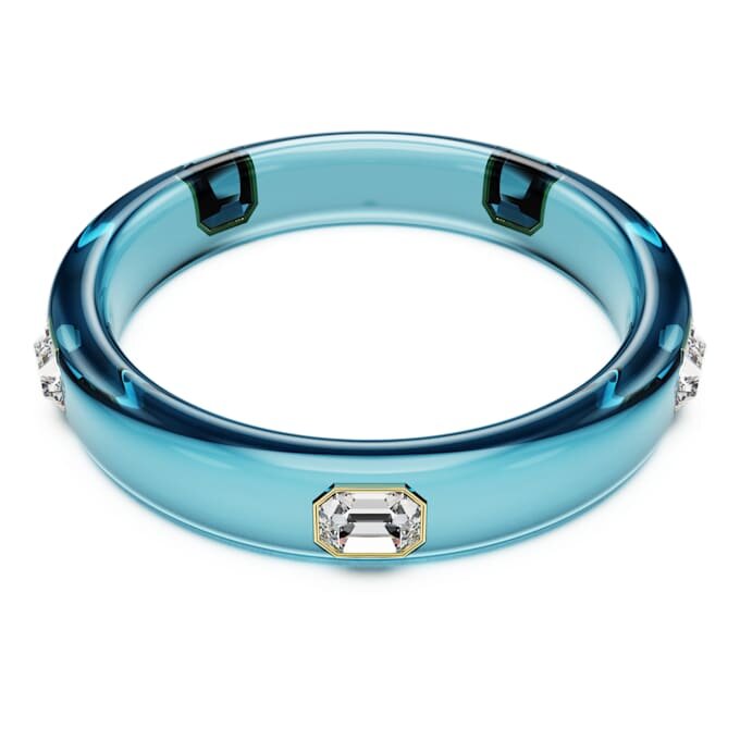 Dulcis Bangle Octagon Cut, Blue, Gold-Tone Plated Dulcis Bangle Octagon Cut, Blue, Gold-Tone Plated
