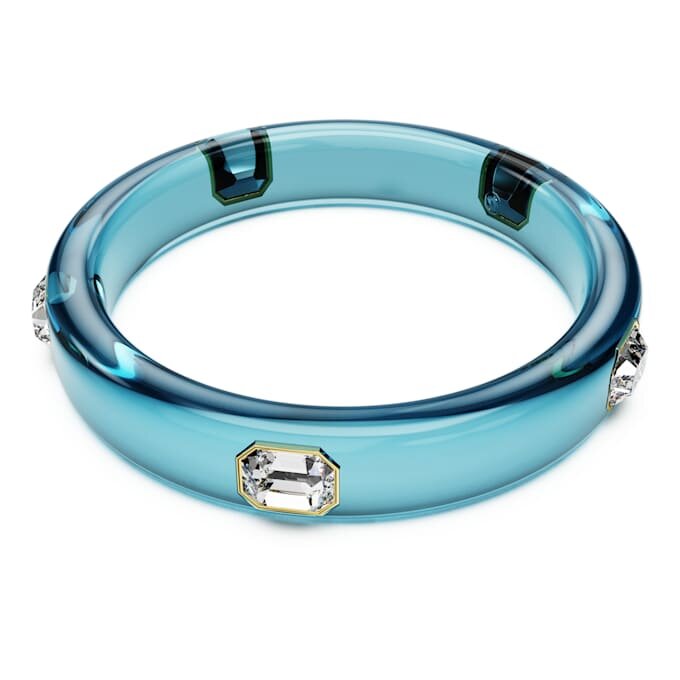 Dulcis Bangle Octagon Cut, Blue, Gold-Tone Plated Dulcis Bangle Octagon Cut, Blue, Gold-Tone Plated