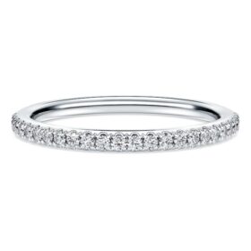 Eternity Band Ring Lab-Grown Diamonds 0.2 Ct Tw, Round Shape, 14K White Gold
