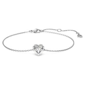 Eternity Bracelet Lab-Grown Diamonds 0.5 Ct Tw, Heart Shape, Sterling Silver