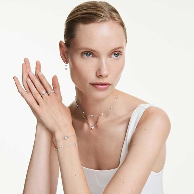 Eternity Bracelet Lab-Grown Diamonds 0.5 Ct Tw, Heart Shape, Sterling Silver Eternity Bracelet Lab-Grown Diamonds 0.5 Ct Tw, Heart Shape, Sterling Silver