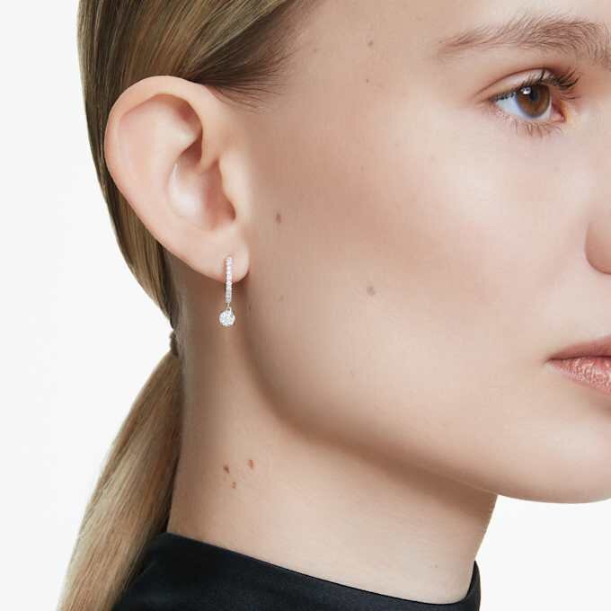 Eternity Drop Earrings Lab-Grown Diamonds 0.7 Ct Tw, Round Shape, 14K White Gold Eternity Drop Earrings Lab-Grown Diamonds 0.7 Ct Tw, Round Shape, 14K White Gold