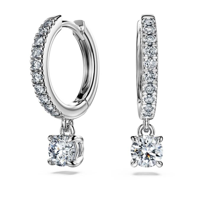 Eternity Drop Earrings Lab-Grown Diamonds 0.7 Ct Tw, Round Shape, 14K White Gold Eternity Drop Earrings Lab-Grown Diamonds 0.7 Ct Tw, Round Shape, 14K White Gold