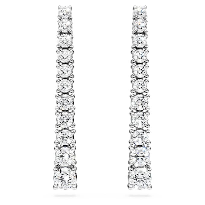 Eternity Drop Earrings Lab-Grown Diamonds 1.3 Ct Tw, Round Shape, 14K White Gold Eternity Drop Earrings Lab-Grown Diamonds 1.3 Ct Tw, Round Shape, 14K White Gold