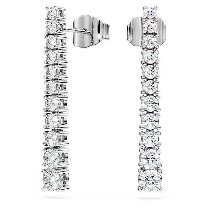 Eternity Drop Earrings Lab-Grown Diamonds 1.3 Ct Tw, Round Shape, 14K White Gold Eternity Drop Earrings Lab-Grown Diamonds 1.3 Ct Tw, Round Shape, 14K White Gold
