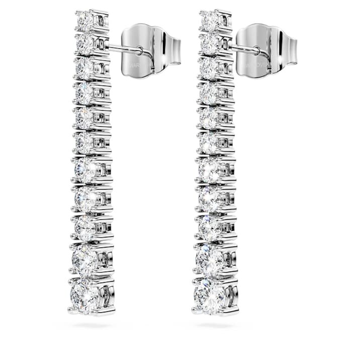 Eternity Drop Earrings Lab-Grown Diamonds 1.3 Ct Tw, Round Shape, 14K White Gold Eternity Drop Earrings Lab-Grown Diamonds 1.3 Ct Tw, Round Shape, 14K White Gold