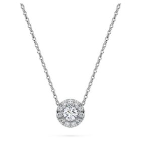 Eternity Halo Solitaire Pendant Lab-Grown Diamonds 0.23 Ct Tw, Round Shape, Sterling Silver Eternity Halo Solitaire Pendant Lab-Grown Diamonds 0.23 Ct Tw, Round Shape, Sterling Silver