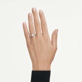 Eternity Halo Solitaire Ring Lab-Grown Diamonds 0.45 Ct Tw, Round Shape, Sterling Silver