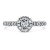 Eternity Halo Solitaire Ring Lab-Grown Diamonds 0.45 Ct Tw, Round Shape, Sterling Silver Eternity Halo Solitaire Ring Lab-Grown Diamonds 0.45 Ct Tw, Round Shape, Sterling Silver