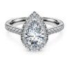 Eternity Halo Solitaire Ring Lab-Grown Diamonds 1.3 Ct Tw, Pear Shape, 14K White Gold Eternity Halo Solitaire Ring Lab-Grown Diamonds 1.3 Ct Tw, Pear Shape, 14K White Gold