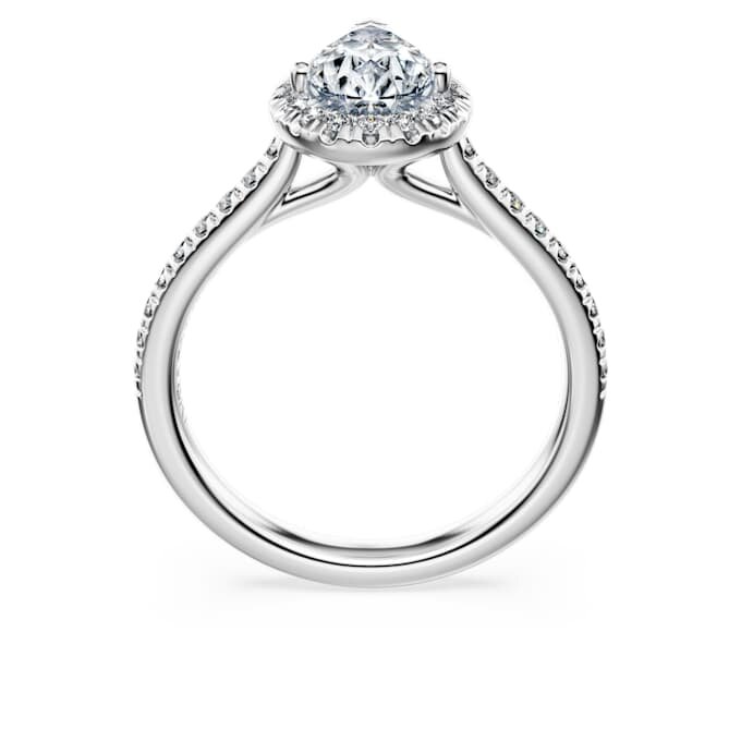 Eternity Halo Solitaire Ring Lab-Grown Diamonds 1.3 Ct Tw, Pear Shape, 14K White Gold Eternity Halo Solitaire Ring Lab-Grown Diamonds 1.3 Ct Tw, Pear Shape, 14K White Gold