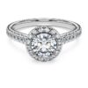Eternity Halo Solitaire Ring Lab-Grown Diamonds 1.33 Ct Tw, Round Shape, 14K White Gold Eternity Halo Solitaire Ring Lab-Grown Diamonds 1.33 Ct Tw, Round Shape, 14K White Gold