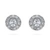 Eternity Halo Stud Earrings Lab-Grown Diamonds 0.45 Ct Tw, Round Shape, Sterling Silver Eternity Halo Stud Earrings Lab-Grown Diamonds 0.45 Ct Tw, Round Shape, Sterling Silver