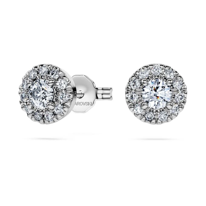Eternity Halo Stud Earrings Lab-Grown Diamonds 0.45 Ct Tw, Round Shape, Sterling Silver Eternity Halo Stud Earrings Lab-Grown Diamonds 0.45 Ct Tw, Round Shape, Sterling Silver