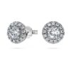 Eternity Halo Stud Earrings Lab-Grown Diamonds 0.75 Ct Tw, Round Shape, 14K White Gold Eternity Halo Stud Earrings Lab-Grown Diamonds 0.75 Ct Tw, Round Shape, 14K White Gold