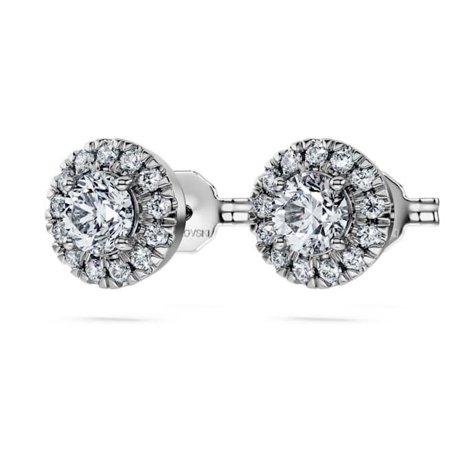Eternity Halo Stud Earrings Lab-Grown Diamonds 0.75 Ct Tw, Round Shape, 14K White Gold Eternity Halo Stud Earrings Lab-Grown Diamonds 0.75 Ct Tw, Round Shape, 14K White Gold