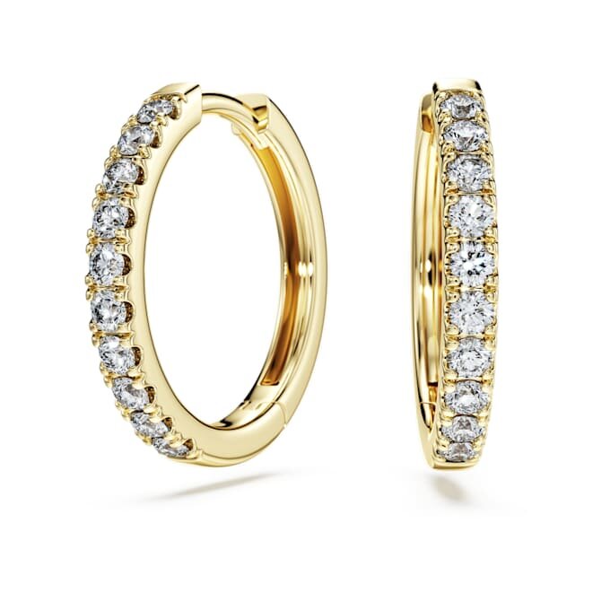 Eternity Hoop Earrings Lab-Grown Diamonds 0.5 Ct Tw, Round Shape, 14K Yellow Gold Eternity Hoop Earrings Lab-Grown Diamonds 0.5 Ct Tw, Round Shape, 14K Yellow Gold