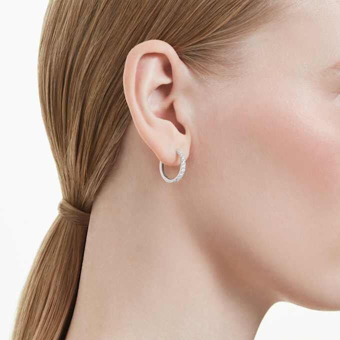 Eternity Hoop Earrings Lab-Grown Diamonds 0.56 Ct Tw, Round Shape, Sterling Silver Eternity Hoop Earrings Lab-Grown Diamonds 0.56 Ct Tw, Round Shape, Sterling Silver
