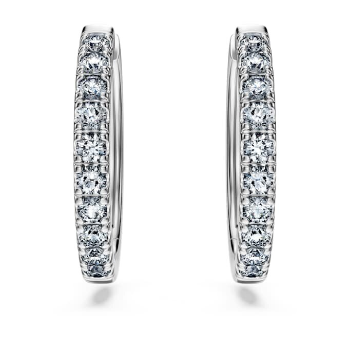 Eternity Hoop Earrings Lab-Grown Diamonds 0.56 Ct Tw, Round Shape, Sterling Silver Eternity Hoop Earrings Lab-Grown Diamonds 0.56 Ct Tw, Round Shape, Sterling Silver