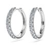 Eternity Hoop Earrings Lab-Grown Diamonds 0.56 Ct Tw, Round Shape, Sterling Silver Eternity Hoop Earrings Lab-Grown Diamonds 0.56 Ct Tw, Round Shape, Sterling Silver