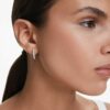 Eternity Hoop Earrings Lab-Grown Diamonds 0.56 Ct Tw, Round Shape, Sterling Silver Eternity Hoop Earrings Lab-Grown Diamonds 0.56 Ct Tw, Round Shape, Sterling Silver
