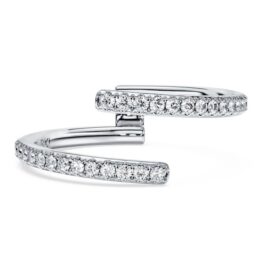 Eternity Open Band Ring Lab-Grown Diamonds 0.2 Ct Tw, Round Shape, 14K White Gold