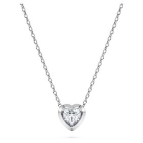 Eternity Pendant Lab-Grown Diamonds 0.5 Ct Tw, Heart Shape, Sterling Silver Eternity Pendant Lab-Grown Diamonds 0.5 Ct Tw, Heart Shape, Sterling Silver