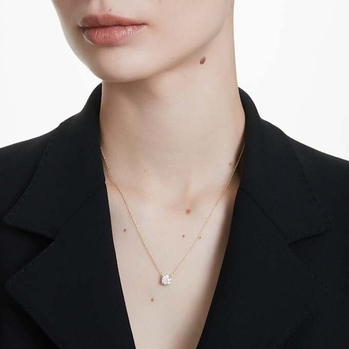 Eternity Solitaire Pendant Lab-Grown Diamonds 1 Ct Tw, Round Shape, 14K Yellow Gold Eternity Solitaire Pendant Lab-Grown Diamonds 1 Ct Tw, Round Shape, 14K Yellow Gold