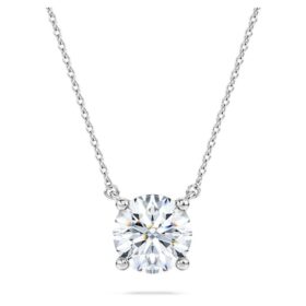 Eternity Solitaire Pendant Lab-Grown Diamonds 2 Ct Tw, Round Shape, 14K White Gold Eternity Solitaire Pendant Lab-Grown Diamonds 2 Ct Tw, Round Shape, 14K White Gold