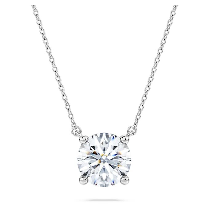 Eternity Solitaire Pendant Lab-Grown Diamonds 2 Ct Tw, Round Shape, 14K White Gold Eternity Solitaire Pendant Lab-Grown Diamonds 2 Ct Tw, Round Shape, 14K White Gold